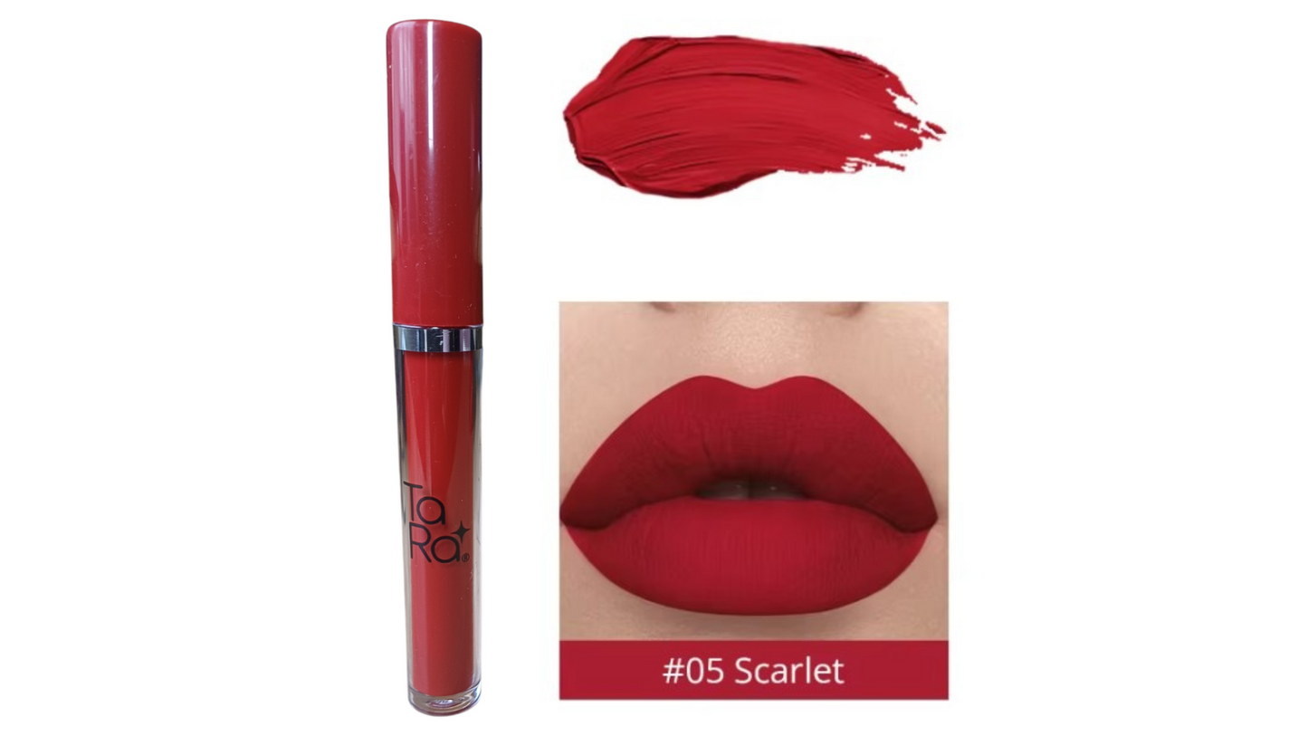 Scarlet Matte Liquid Lipstick Lip Stain 24 Hour Long Lasting Waterproof